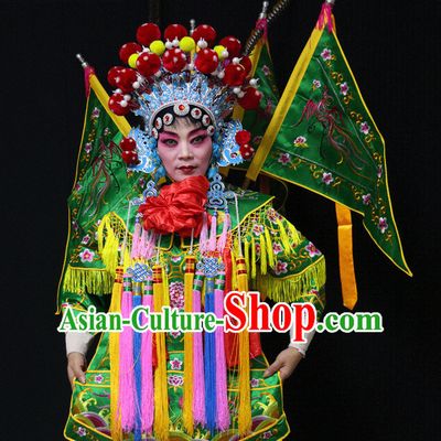 Chinese Opera Beijing Opera Peking Opera Hua Dan Costume Embroidered Robe Hua Dan Opera Costumes and Headdress Complete Set