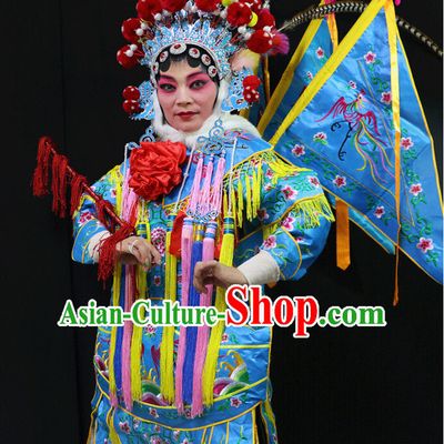 Chinese Opera Beijing Opera Peking Opera Hua Dan Costume Embroidered Robe Hua Dan Opera Costumes and Headdress Complete Set