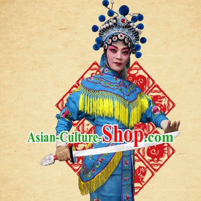 Chinese Opera Beijing Opera Peking Opera Hua Dan Costume Embroidered Robe Hua Dan Opera Costumes and Headdress Complete Set