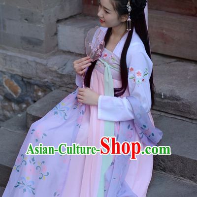 Ancient Chinese Tang Dynasty Women Han Costume Dress Hanfu Suit