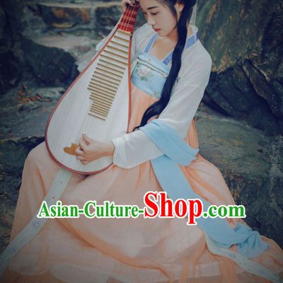 Chinese Traditional Tang Dynasty Royal Stage Hanfu Hanbok Kimono Costume Dresses Costume Ancient Garment Complete Set