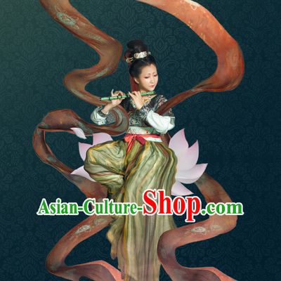 Chinese Traditional Tang Dynasty Royal Stage Hanfu Hanbok Kimono Costume Dresses Costume Ancient Garment Complete Set