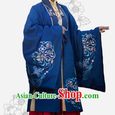 Chinese Traditional Ming Dynasty Royal Stage Hanfu Hanbok Kimono Feitian Costume Dresses Costume Ancient Fairy Garment and Headpieces Complete Set