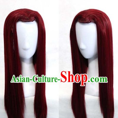Chinese Ancient Style Long Black Hair Wig Hair Decoration Wigs Set