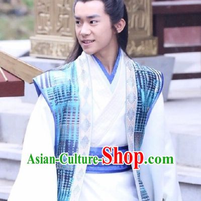 Chinese Ancient Male Teenagers Long Black Wigs