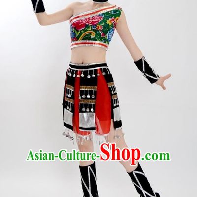 Chinese Folk Ethnic Dance Costume Complete Set for Men
