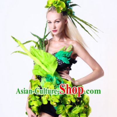 Parade Quality Forest Dance Costumes Popular Ostrich Feathers Fancy Costume Angel Wings Costume Complete Set