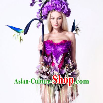 Parade Quality Forest Dance Costumes Popular Ostrich Feathers Fancy Costume Angel Wings Costume Complete Set
