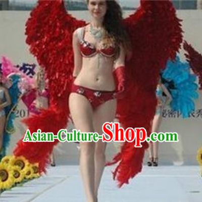 Model Feather Butterfly Dance Costumes Popular Ostrich Feathers Fancy Costume Stage Drama Costumes Angel Wings Parade Costume Complete Set