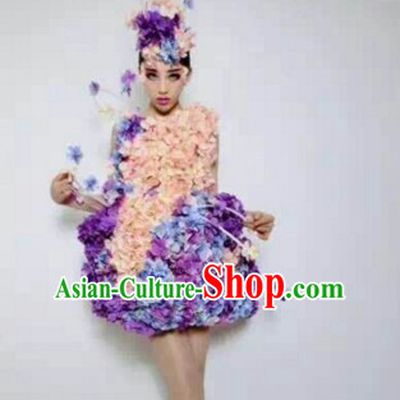 Parade Quality Flower Dance Costumes Popular Ostrich Feathers Fancy Costume Angel Wings Costume Complete Set