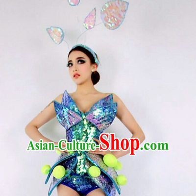 Parade Quality Feather Dance Costumes Popular Ostrich Feathers Fancy Costume Angel Wings Costume Complete Set