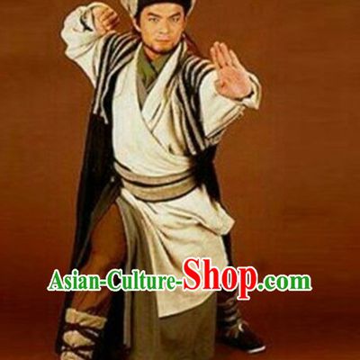Chinese Ancient Warrior Archer Condor Heroes Costume Condor Hero Costumes and Hat Complete Set for Men