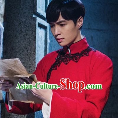 Chinese Traditional Minguo Robe Dress Complete Set for Men