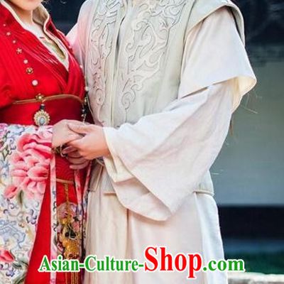 Chinese Ancient Palace Prince Costumes and Headwear Complete Set for Men