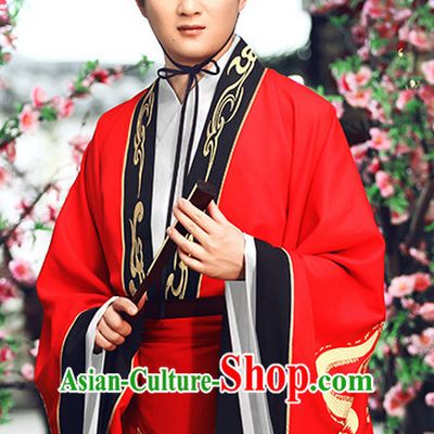 Ancient Chinese Bridegroom Wedding Dresses Traditional Royal Stage Hanfu Classical Dress National Costumes Clothing and Hair Jewelry Complete Set