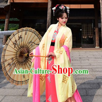 Ancient Chinese Royal Tang Dynasty Dresses Hanfu Classical Dress National Ceremonial Costumes Clothing and Headpieces Complete Set