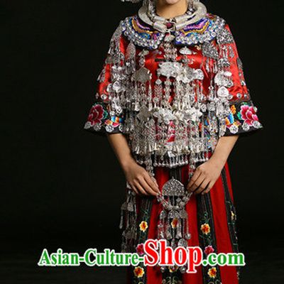 Chinese Miao Princess Clothing Miao Clothes Minority Dresses Ethnic Costumes and Accessories Complete Set for Women