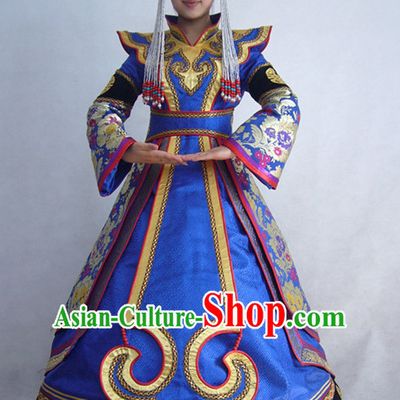 Chinese Mongolian Minority Mongol Princess Dress Mongolia Minority Dresses Ethnic Mongolian Costume Complete Set for Women