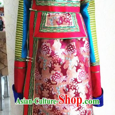 Chinese Mongolian Minority Mongol Women Dress Mongolia Minority Dresses Ethnic Mongolian Costume Complete Set