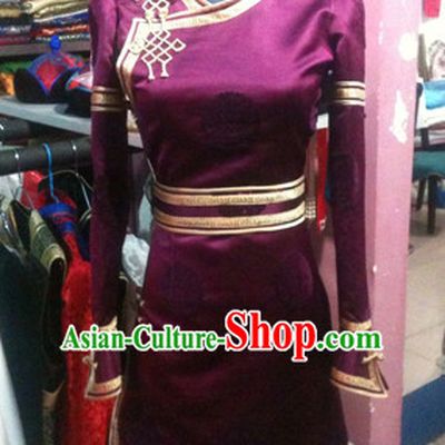 Chinese Mongolian Minority Mongol Women and Men Dress Mongolia Minority Dresses Ethnic Mongolian Costume Complete Set