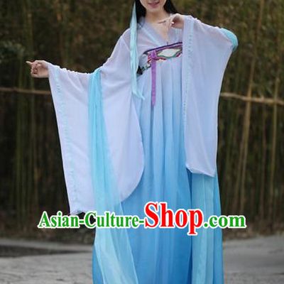Ancient Chinese Women Dresses Blue Hanfu Girls China Classical Clothing Histroical Dress Traditional National Costume Complete Set