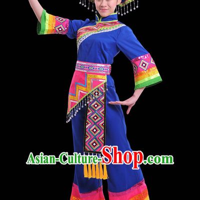 Zhuang Minority Women Dresses Ethnic Clothing Minority Dance Costume Minority Dress