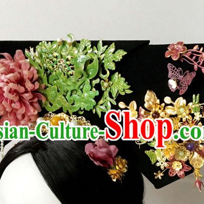 Chinese Traditional Empress Headwear Princess Headdress Imperial Hairpiece Palace Hair Ornaments Royal Head Pieces Set