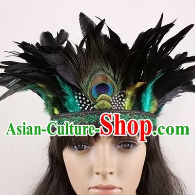 Handmade Peacock Feather Hair Pin Hair Accessory Headwear Hair Accessorie Head Dress Head Piece Jewel Hat Set