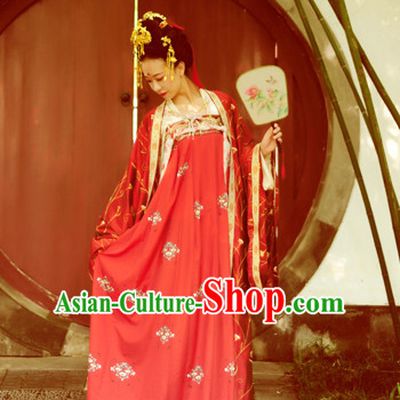 Chinese Tang Dynasty Wedding Clothes Classical Dance Drama Performance Hanfu Chinese Hakama Traditional Bridal Dress Quju Supreme Ancient Chinese Costume Complete Set