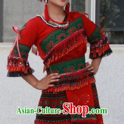 Hmong Minority Dresses Miao Clothing Ethnic Miao Minority Dance Costume Minority Dress Dance Miao Costumes Complete Set