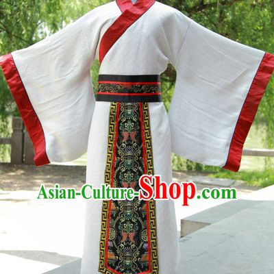 Ancient Chinese Han Dynasty Hanfu Costumes Complete Set for Men