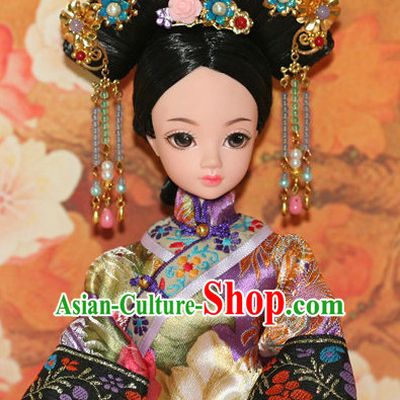 Traditional Chinese Qing Empress Headpiece Princess Headdress Palace Hair Decorations Royal Hair Sticks Head Gear Hair Decoration Set