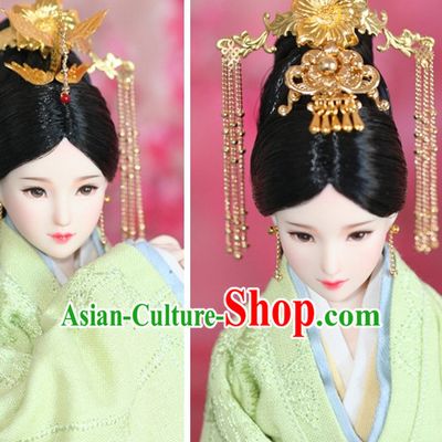 Traditional Chinese Qing Empress Headpiece Princess Headdress Palace Hair Decorations Royal Hair Sticks Head Gear Hair Decoration Set
