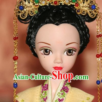 Traditional Chinese Qing Empress Headpiece Princess Headdress Palace Hair Decorations Royal Hair Sticks Head Gear Hair Decoration Set