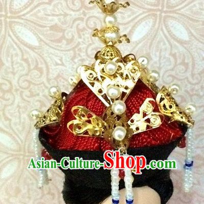 Traditional Chinese Women Qing Empress Headpiece Princess Headdress Palace Hair Decorations Royal Hair Sticks Head Gear Hair Decoration Set