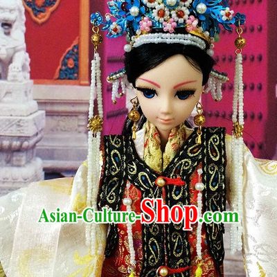 Traditional Chinese Women Qing Empress Headpiece Princess Headdress Palace Hair Decorations Royal Hair Sticks Head Gear Hair Decoration Set