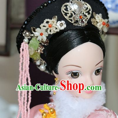 Traditional Chinese Women Qing Empress Headpiece Princess Headdress Palace Hair Decorations Royal Hair Sticks Head Gear Hair Decoration Set