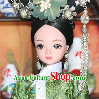 Traditional Chinese Qing Empress Headpiece Princess Headdress Palace Hair Decorations Royal Hair Sticks Head Gear Hair Decoration Set