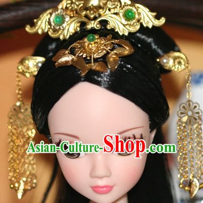 Traditional Chinese Qing Empress Headpiece Princess Headdress Palace Hair Decorations Royal Hair Sticks Head Gear Hair Decoration Set