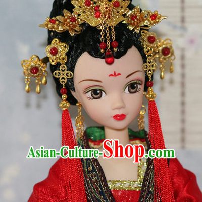 Traditional Chinese Qing Empress Headpiece Princess Headdress Palace Hair Decorations Royal Hair Sticks Head Gear Hair Decoration Set