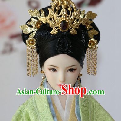 Traditional Chinese Qing Empress Headpiece Princess Headdress Palace Hair Decorations Royal Hair Sticks Head Gear Hair Decoration Set