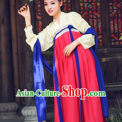 Ancient Chinese Tang Dynasty Dresses Hanfu Wedding Dress Hanbok Kimono Complete Set for Women
