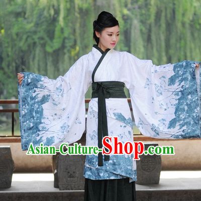 Ancient Chinese Han Dynasty Dresses Hanfu Quju Clothing Hanbok Kimono Complete Set for Women