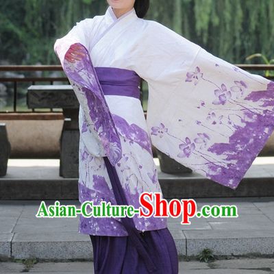Ancient Chinese Han Dynasty Dresses Hanfu Quju Clothing Hanbok Kimono Complete Set for Women