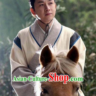 Ancient Chinese Aristocrat Clothing and Coronet Headwear Complete Set for Men