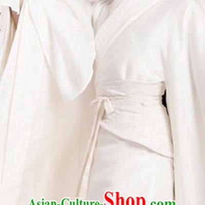 Pure White Ancient Chinese Aristocrat Clothing and Bamboo Hat Complete Set for Women Girls