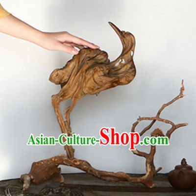 Chinese Hand Carved Tree Root Crane Bird Arts