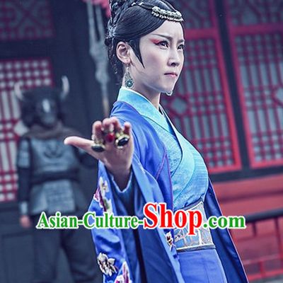 Top Chinese Ancient Tie Shan Princess Costumes and Headwear Complete Set for Women