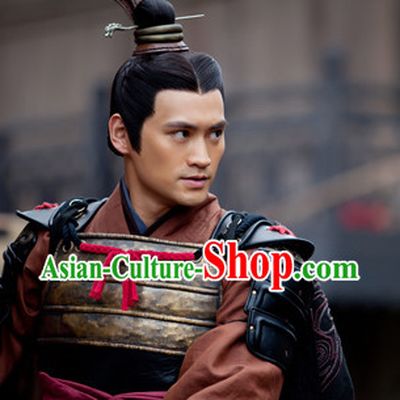 Ancient Chinese Hero General Hair Hat Wig Hair Accessories Headpiece Headdress for Men