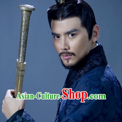 Ancient Chinese Superhero General Hair Hat Wig Hair Accessories Headpiece Headdress for Men
